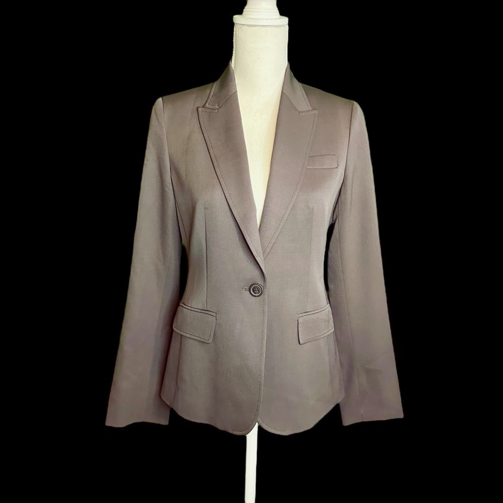 J. Crew 100% Wool Olive Green / Taupe Single Button Blazer Size 4 RN77388